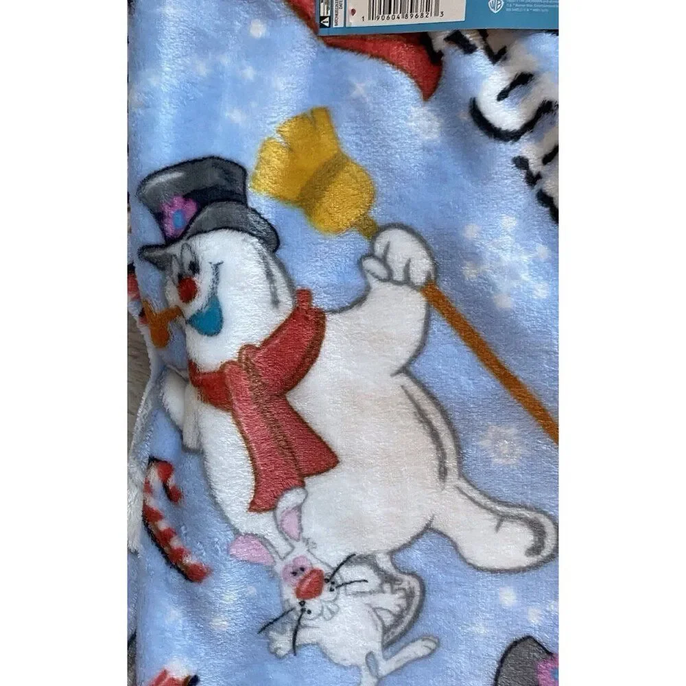 Christmas Frosty‎ The Snowman Jolly Fun Cloud Throw Blanket 60 X 70” Candy Cane